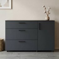 Комод Doros Торн Антрацит 3Ш/1Д 135х51.6х80 (DRS-012103) Комод Doros Торн Антрацит 3Ш/1Д 135х51.6х80 (DRS-012103)
