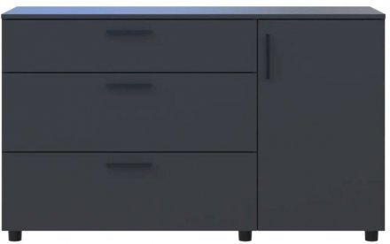 Комод Doros Торн Антрацит 3Ш/1Д 135х51.6х80 (DRS-012103) Комод Doros Торн Антрацит 3Ш/1Д 135х51.6х80 (DRS-012103)