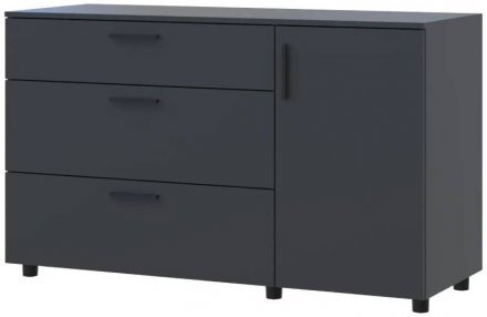 Комод Doros Торн Антрацит 3Ш/1Д 135х51.6х80 (DRS-012103) Комод Doros Торн Антрацит 3Ш/1Д 135х51.6х80 (DRS-012103)