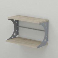 Настінна полиця Ferrum-decor Букін 330x700x240 метал Сірий ДСП Сонома 16 мм (FRD-102901)