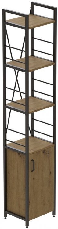 Етажерка 4/34 Ferrum-decor Серії Конект з тумбою 179x34x28 Чорний ДСП Артизан (FRD-104468)