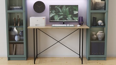 Стіл письмовий Line Лайт Ferrum-decor 750x1000x600 Чорний метал ДСП Дуб Сонома 16 мм (FRD-104846)