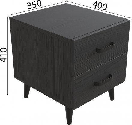 Тумба Віва 2 на конусних ніжках Ferrum-decor 41x35x40 Чорний метал ДСП Сосна Кембра 16 мм (FRD-106810)