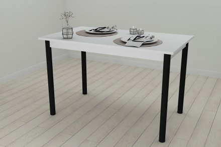Стіл кухонний Ferrum-decor Беніта 75x120x70 Чорний ДСП Біле 16мм (FRD-106281)