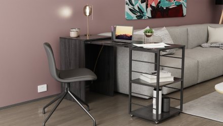 Стіл-тумба трансформер Смарт 2/2 Ferrum-decor 750x1450x600 Чорний метал ДСП Сосна Кембра 16 мм (FRD-105104) Стіл-тумба трансформер Смарт 2/2 Ferrum-decor 750x1450x600 Чорний метал ДСП Сосна Кембра 16 мм (FRD-105104)