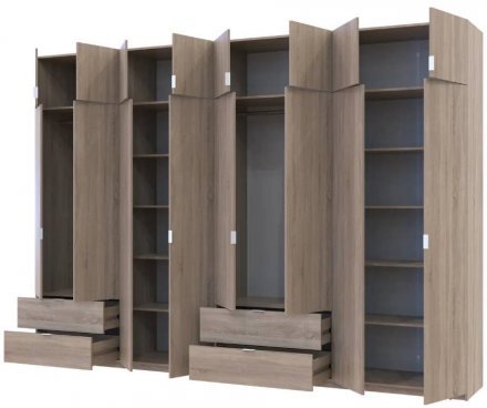 Шафа для одягу Doros Лукас Дуб сонома 4+4 ДСП 340х50х240 DRS-011711 (42005139)