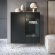 Вітрина Perfect Home Гармоні / Harmony 2-дверна з золотими ніжками WT97 Чорний/чорний мармур роял (PFH-091186)