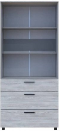 Шафа для одягу Doros Торн Сосна Натті/Сірий 2 ДСП/3Ш (полиці) 90х51.6х200 (DRS-012004)