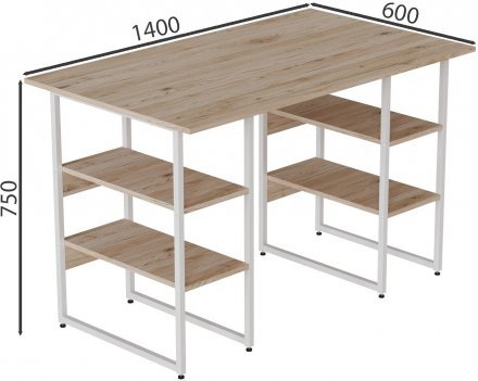 Комп'ютерний стіл Ferrum-decor Карен 75x140x60 білий ДСП Дуб Сан-Марино 32мм (FRD-102274)