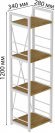 Етажерка 4/34 Ferrum-decor Серії Конект 120x34x28 білий ДСП Дуб Артизан 16мм (FRD-104279)