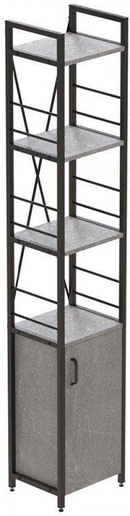 Етажерка 4/34 Ferrum-decor Серії Конект з тумбою 179x34x28 Чорний ДСП Бетон (FRD-104469)