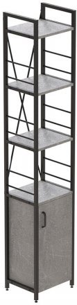 Етажерка 4/34 Ferrum-decor Серії Конект з тумбою 179x34x28 Чорний ДСП Бетон (FRD-104469)