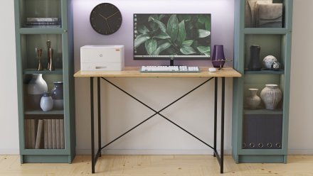 Стіл письмовий Line Лайт Ferrum-decor 750x1000x600 Чорний метал ДСП Дуб Артизан 16 мм (FRD-104848)