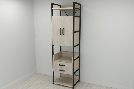 Шафа Гардероб Уні секція 5 серії Конект Ferrum-decor 220x60x50см Чорний метал ДСП Дуб Сонома 32 мм (FRD-104513) Шафа Гардероб Уні секція 5 серії Конект Ferrum-decor 220x60x50см Чорний метал ДСП Дуб Сонома 32 мм (FRD-104513)