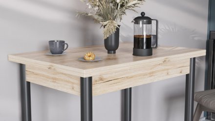Обідній стіл-формер розкладний Берта Ferrum-decor 750x1400x900 Чорний метал ДСП Дуб Сан-Марино 16 мм (FRD-105179) Обідній стіл-формер розкладний Берта Ferrum-decor 750x1400x900 Чорний метал ДСП Дуб Сан-Марино 16 мм (FRD-105179)