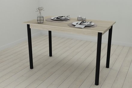 Стіл кухонний Ferrum-decor Беніта 75x120x70 Чорний ДСП Сонома 16мм (FRD-106282) Стіл кухонний Ferrum-decor Беніта 75x120x70 Чорний ДСП Сонома 16мм (FRD-106282)