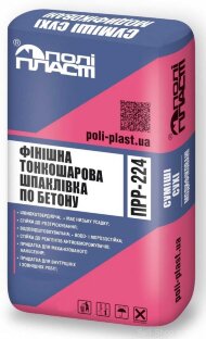 Ремонтно-відновна фінішна тонкошарова шпаклівка по бетону ПРР-224 Ремонтно-відновна фінішна тонкошарова шпаклівка по бетону ПРР-224