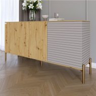 Комод закритий у вітальню на золотих металевих ніжках LION Грей 154x38x76,5 см Дуб Артизан/Кашемір (LION-041869) Комод закритий у вітальню на золотих металевих ніжках LION Грей 154x38x76,5 см Дуб Артизан/Кашемір (LION-041869)