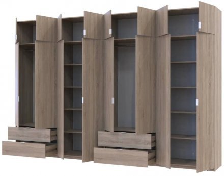 Шафа для одягу Doros Лукас Дуб сонома 4+4 ДСП 360х50х240 DRS-011712 (42005143)
