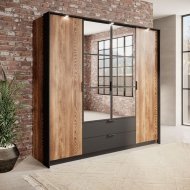 Шафа для одягу Perfect Home Мілтон / Milton 4-дверна з дзеркалом 4D2S/220 Каштан/антрацит (PFH-091085) Шафа для одягу Perfect Home Мілтон / Milton 4-дверна з дзеркалом 4D2S/220 Каштан/антрацит (PFH-091085)