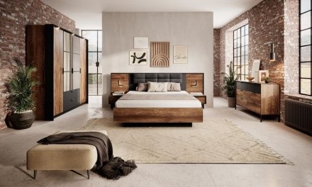 Шафа для одягу Perfect Home Мілтон / Milton 4-дверна з дзеркалом 4D2S/220 Каштан/антрацит (PFH-091085)