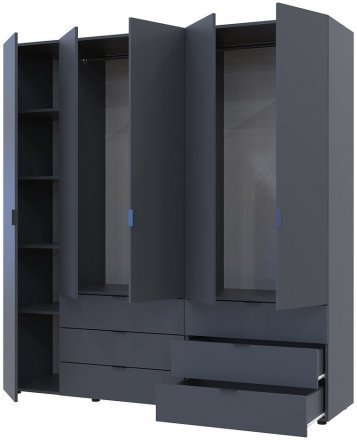 Комплект шаф для одягу Doros Гелар (2 шт.) 193,7х49,5х203,4 см Графіт (DRS-011118) Комплект шаф для одягу Doros Гелар (2 шт.) 193,7х49,5х203,4 см Графіт (DRS-011118)