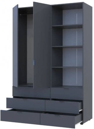 Шафа для одягу Doros Гелар Графіт 2ДСП з пеналом 137.5х49.5х203.4 (DRS-011912) Шафа для одягу Doros Гелар Графіт 2ДСП з пеналом 137.5х49.5х203.4 (DRS-011912)