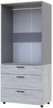 Шафа для одягу Doros Торн Сосна Натті/Сірий 2 ДСП/3Ш (штанга) 90х51.6х200 (DRS-012005) Шафа для одягу Doros Торн Сосна Натті/Сірий 2 ДСП/3Ш (штанга) 90х51.6х200 (DRS-012005)