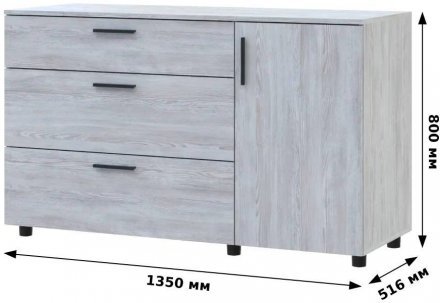 Комод Doros Торн Кашемір 3Ш/1Д 135х51.6х80 (DRS-012105) Комод Doros Торн Кашемір 3Ш/1Д 135х51.6х80 (DRS-012105)
