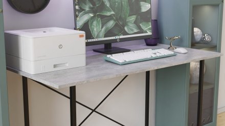 Стіл письмовий Line Лайт Ferrum-decor 750x1000x600 Чорний метал ДСП Бетон 16 мм (FRD-104849)