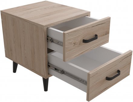 Тумба Віва 2 на конусних ніжках Ferrum-decor 41x35x40 Чорний метал ДСП Дуб Сан-Марино 16 мм (FRD-106814)