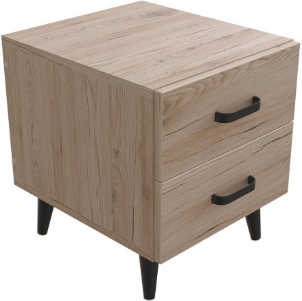 Тумба Віва 2 на конусних ніжках Ferrum-decor 41x35x40 Чорний метал ДСП Дуб Сан-Марино 16 мм (FRD-106814)