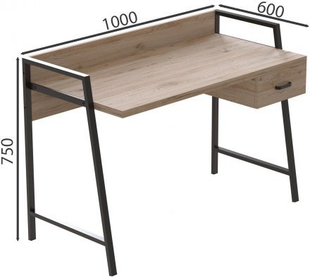 Письмовий стіл Ferrum-decor Комфорт 750x1000x600 Чорний метал ДСП Дуб Сан-Марино 32 мм (FRD-103423) Письмовий стіл Ferrum-decor Комфорт 750x1000x600 Чорний метал ДСП Дуб Сан-Марино 32 мм (FRD-103423)