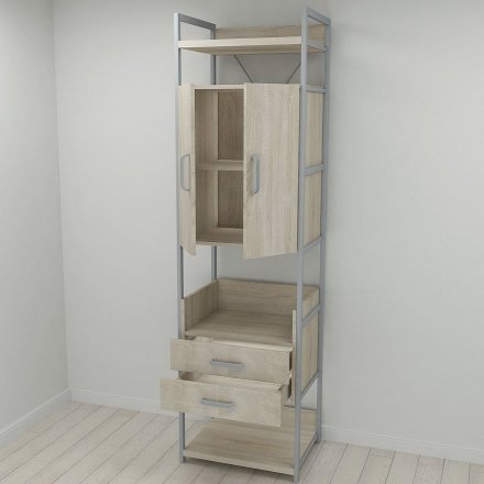 Шафа Гардероб Уні секція 5 серії Конект Ferrum-decor 220x60x50см Сірий метал ДСП Дуб Сонома 32 мм (FRD-104517) Шафа Гардероб Уні секція 5 серії Конект Ferrum-decor 220x60x50см Сірий метал ДСП Дуб Сонома 32 мм (FRD-104517)