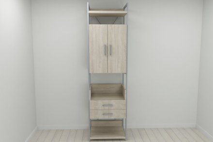 Шафа Гардероб Уні секція 5 серії Конект Ferrum-decor 220x60x50см Сірий метал ДСП Дуб Сонома 32 мм (FRD-104517) Шафа Гардероб Уні секція 5 серії Конект Ferrum-decor 220x60x50см Сірий метал ДСП Дуб Сонома 32 мм (FRD-104517)