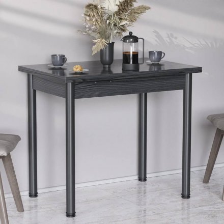 Обідній стіл-формер розкладний Берта Ferrum-decor 750x1400x900 Чорний метал ДСП Сосна Кембра 16 мм (FRD-105180)