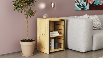 Стіл-тумба трансформер Смарт 2/2 Ferrum-decor 750x1450x600 Чорний метал ДСП Дуб Артизан 16 мм (FRD-105107)