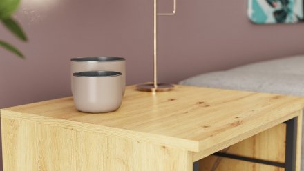 Стіл-тумба трансформер Смарт 2/2 Ferrum-decor 750x1450x600 Чорний метал ДСП Дуб Артизан 16 мм (FRD-105107)