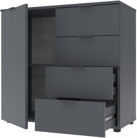Комод у вітальню Doros Рон 1 80х38х81 см Графіт (DRS-011293) Комод у вітальню Doros Рон 1 80х38х81 см Графіт (DRS-011293)