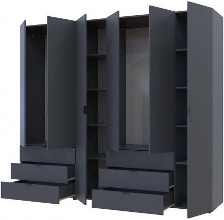 Комплект шаф для одягу Doros Гелар (2 шт.) 232,5х49,5х203,4 см Графіт (DRS-011119) Комплект шаф для одягу Doros Гелар (2 шт.) 232,5х49,5х203,4 см Графіт (DRS-011119)
