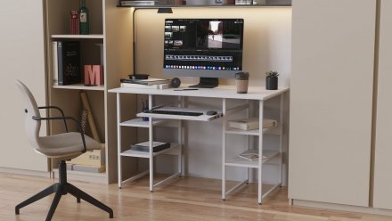 Письмовий стіл Ferrum-decor Тім 75x120x70 білий ДСП Біле 16мм (FRD-101371)