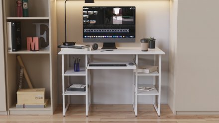 Письмовий стіл Ferrum-decor Тім 75x120x70 білий ДСП Біле 16мм (FRD-101371)