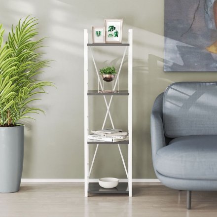 Етажерка 4/34 Ferrum-decor Серії Конект 120x34x28 білий ДСП Сосна Кембра 16мм (FRD-104282)