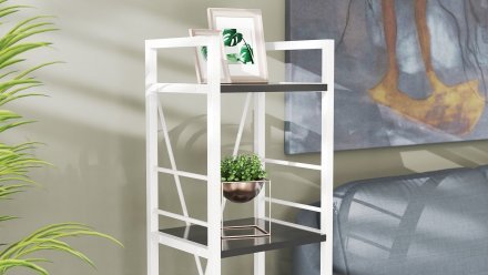 Етажерка 4/34 Ferrum-decor Серії Конект 120x34x28 білий ДСП Сосна Кембра 16мм (FRD-104282)