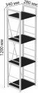 Етажерка 4/34 Ferrum-decor Серії Конект 120x34x28 білий ДСП Сосна Кембра 16мм (FRD-104282)
