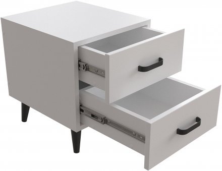 Тумба Віва 2 на конусних ніжках Ferrum-decor 41x35x40 Чорний метал ДСП Білий 16 мм (FRD-106815) Тумба Віва 2 на конусних ніжках Ferrum-decor 41x35x40 Чорний метал ДСП Білий 16 мм (FRD-106815)