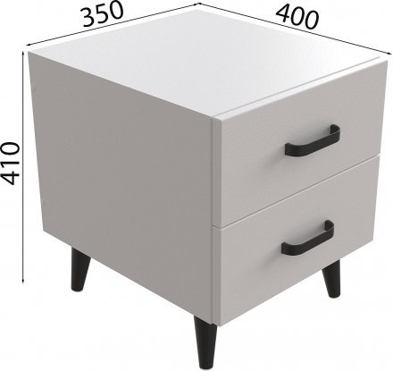 Тумба Віва 2 на конусних ніжках Ferrum-decor 41x35x40 Чорний метал ДСП Білий 16 мм (FRD-106815) Тумба Віва 2 на конусних ніжках Ferrum-decor 41x35x40 Чорний метал ДСП Білий 16 мм (FRD-106815)