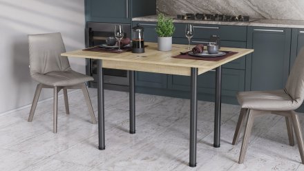 Розкладний обідній стіл трансформер Берта Ferrum-decor 750x1400x900 Чорний метал ДСП Дуб Сонома 16 мм (FRD-105181) Розкладний обідній стіл трансформер Берта Ferrum-decor 750x1400x900 Чорний метал ДСП Дуб Сонома 16 мм (FRD-105181)