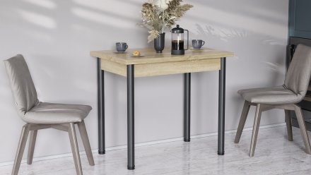 Розкладний обідній стіл трансформер Берта Ferrum-decor 750x1400x900 Чорний метал ДСП Дуб Сонома 16 мм (FRD-105181) Розкладний обідній стіл трансформер Берта Ferrum-decor 750x1400x900 Чорний метал ДСП Дуб Сонома 16 мм (FRD-105181)