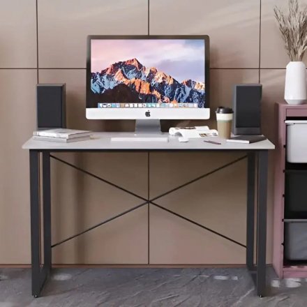 Стіл письмовий Дейв Ferrum-decor 750x1200x700 Чорний метал ДСП Бетон 32 мм (FRD-106461) Стіл письмовий Дейв Ferrum-decor 750x1200x700 Чорний метал ДСП Бетон 32 мм (FRD-106461)